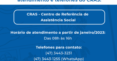 Alteração nos horários de atendimento e telefone do CRAS